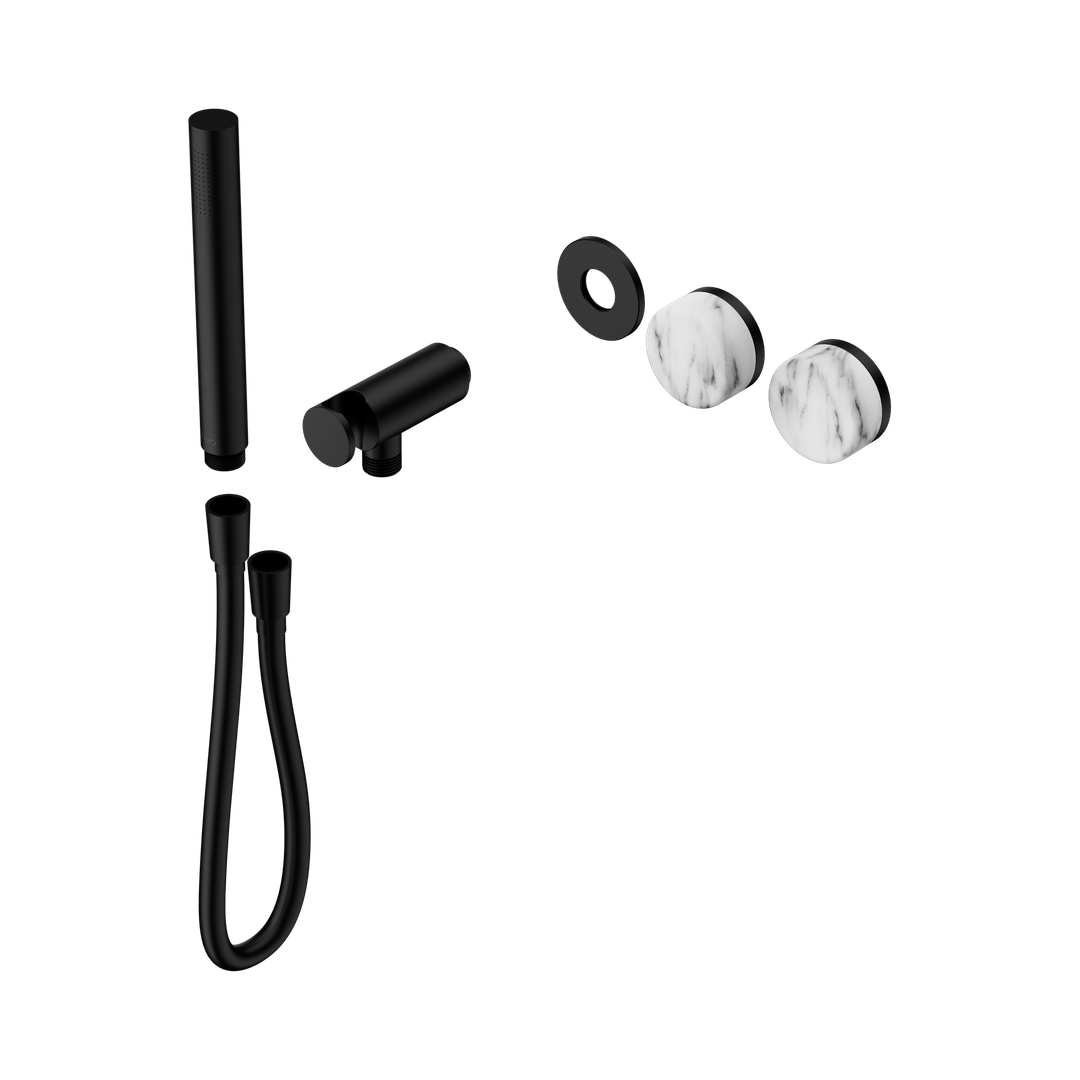 Nero Serenity Progressive Shower System Arabescato Corchia Handle & Slim Shower Trim Kit Only Matte Black