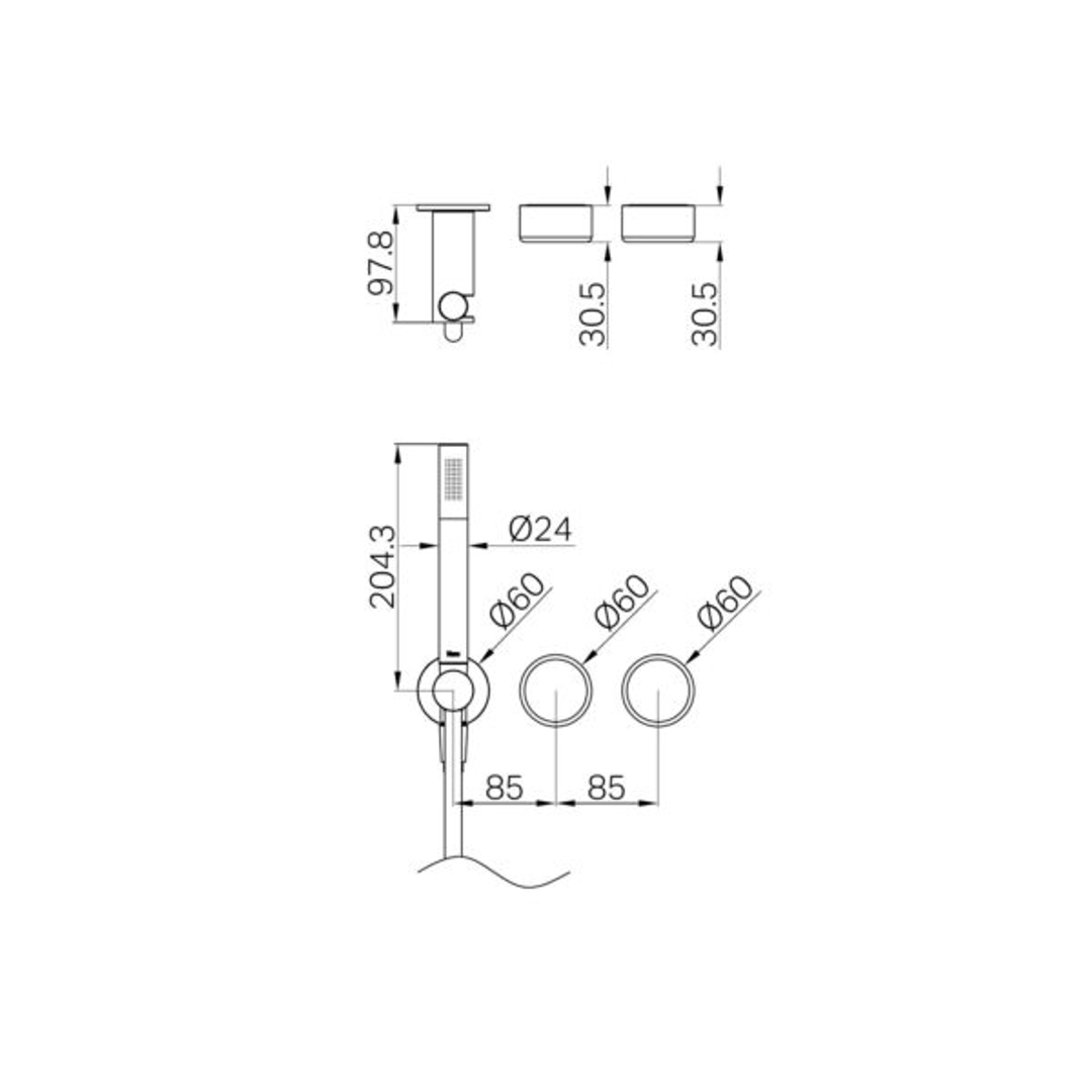 Nero Serenity Progressive Shower System With Metal Handle & Slim Shower Trim Kit Only Brushed Nickel