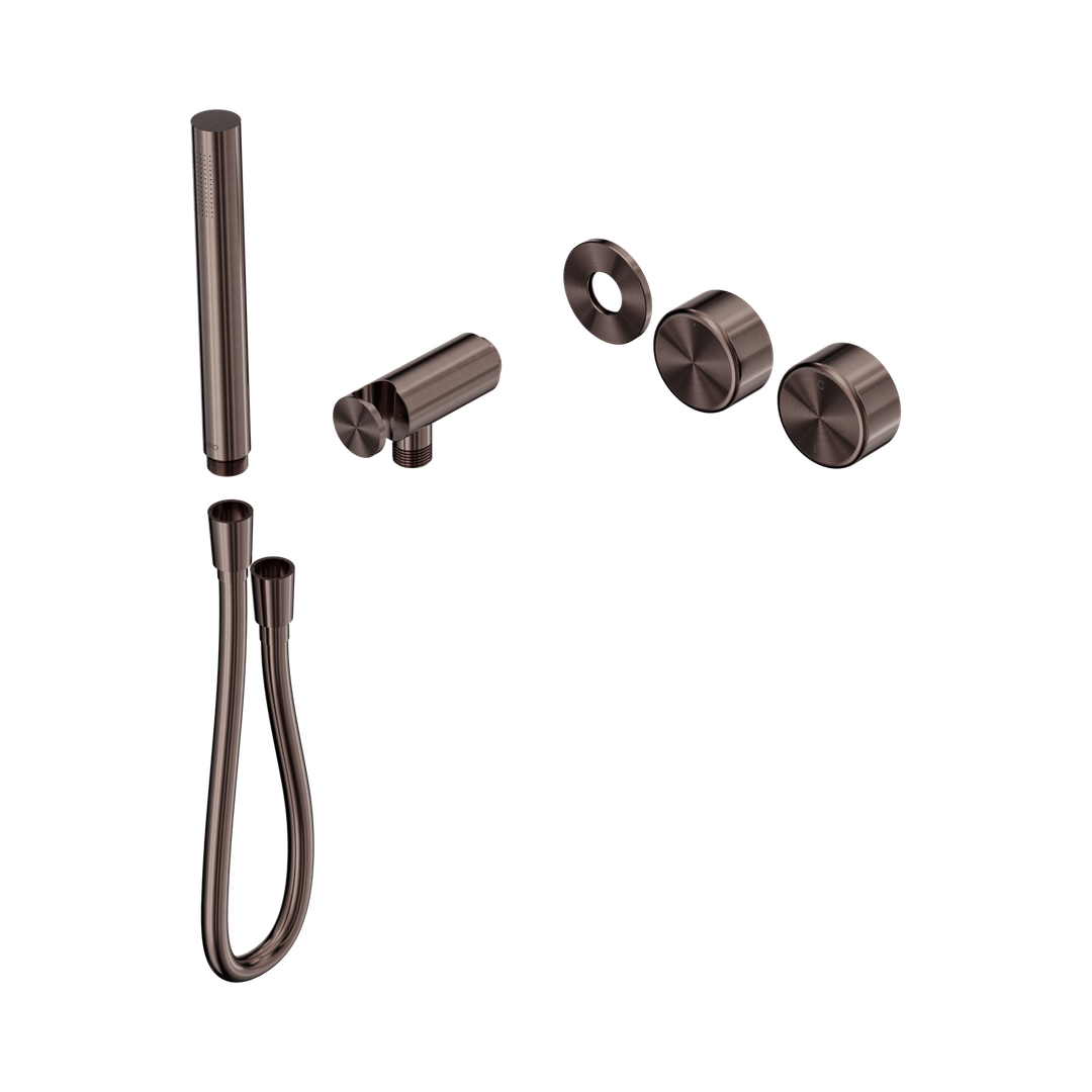 Nero Serenity Progressive Shower System With Metal Handle & Slim Shower Trim Kit Only Brushed Bronze