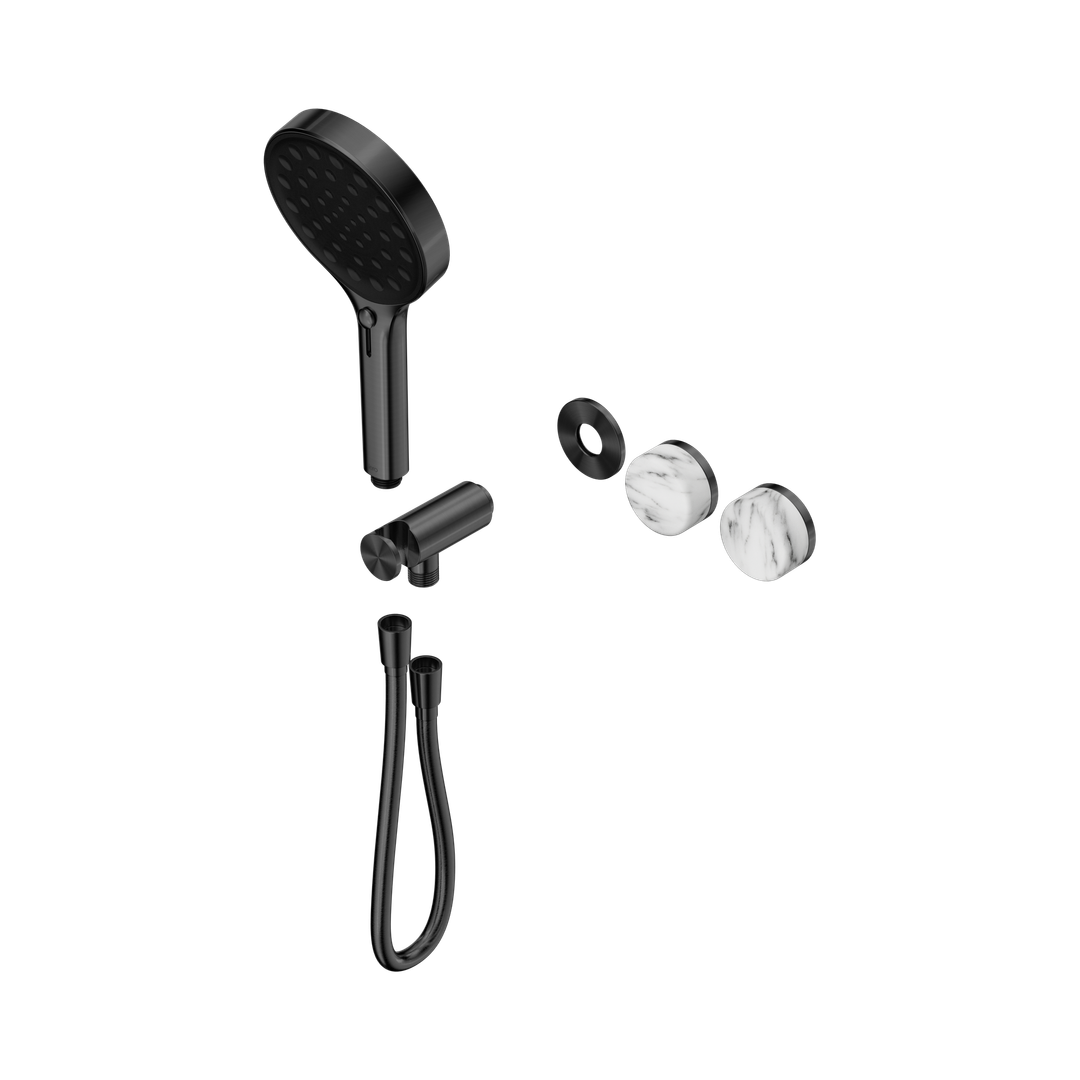 Nero Serenity Progressive Shower System Arabescato Corchia Handle & Serenity Hand Shower Trim Kit Only Gun Metal