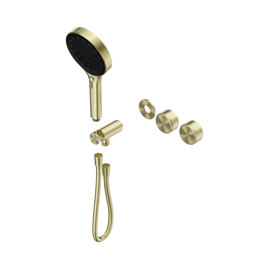 Nero Serenity Progressive Shower System Metal Handle & Serenity Hand Shower Trim Kit Only Brushed Gold