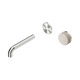 Nero Serenity Progressive Wall Basin Mixer 160Mm Spout Brushed Nickel Rome Travertine Handle Trim Kit Only