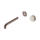 Nero Serenity Progressive Wall Basin Mixer 185Mm Spout Brushed Bronze Rome Travertine Handle Trim Kit Only
