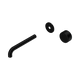 Nero Serenity Progressive Wall Basin Mixer 185Mm Spout Matte Black With Metal Handle Trim Kit Only