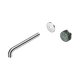 Nero Serenity Progressive Wall Basin Mixer 220Mm Spout With Verde Alpi Handle Trim Kit Only Chrome