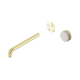 Nero Serenity Progressive Wall Basin Mixer 220Mm Spout With Rome Travertine Handle Trim Kit Only Brushed Gold