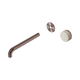 Nero Serenity Progressive Wall Basin Mixer 220Mm Spout Rome Travertine Handle Trim Kit Only Brushed Bronze