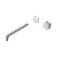Nero Serenity Progressive Wall Basin Mixer 220Mm Spout With Rome Travertine Handle Trim Kit Only Chrome