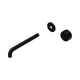 Nero Serenity Progressive Wall Basin Mixer 220Mm Spout Matte Black With Metal Handle Trim Kit Only