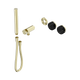 Nero Serenity Progressive Brushed Gold w/ Marquina Black Shower System & Slim Shower Trim Kit Only