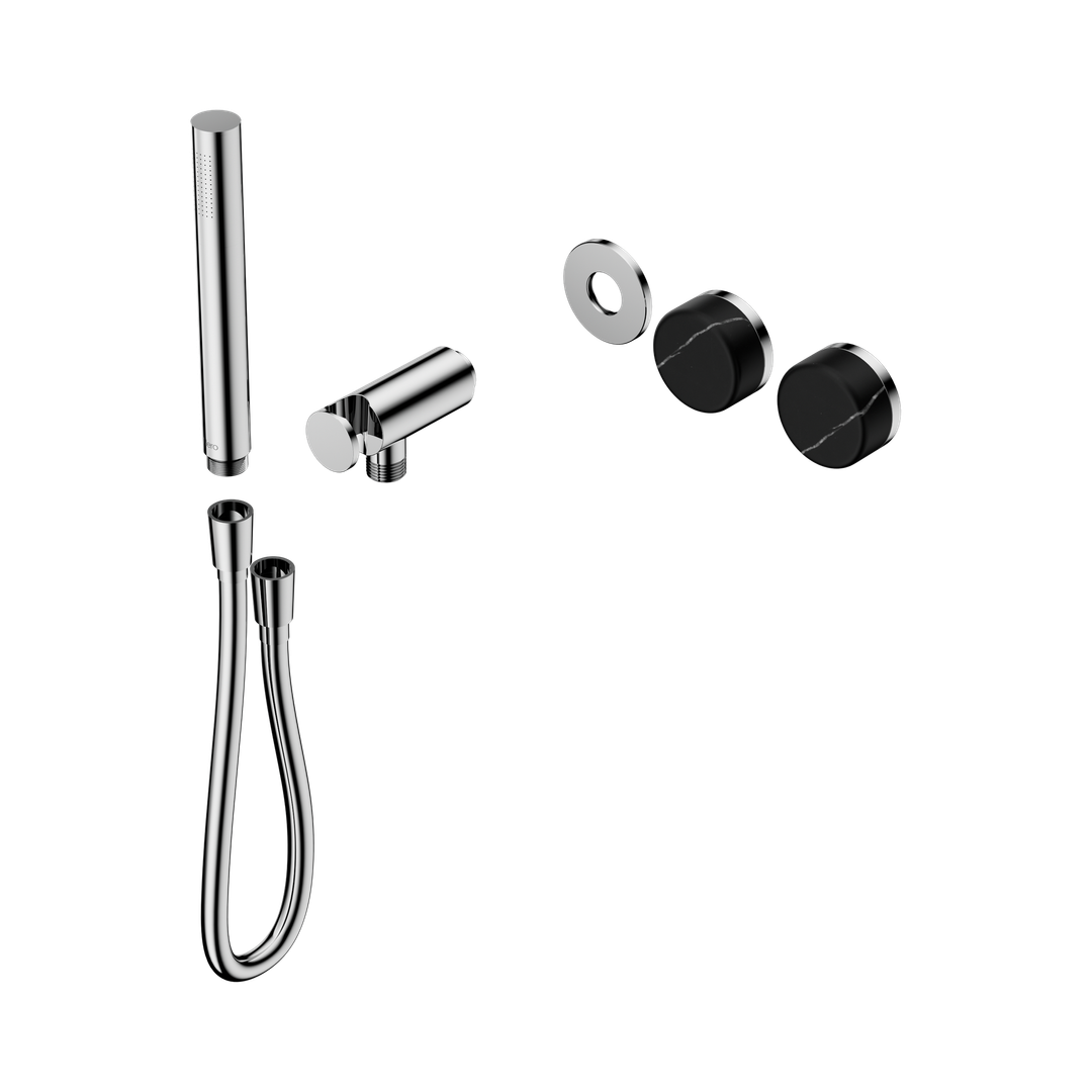 Nero Serenity Progressive Shower System With Marquina Black Handle & Slim Shower Trim Kit Only Chrome