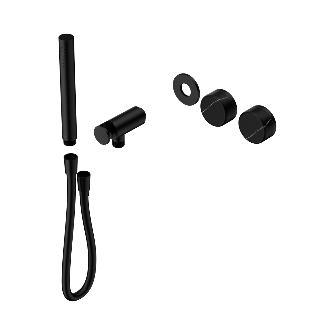 Nero Serenity Progressive Shower System With Marquina Black Handle & Slim Shower Trim Kit Only Matte Black