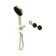 Nero Serenity Progressive Brushed Gold w/ Marquina Black Shower System & Serenity Hand Shower Trim Kit Only