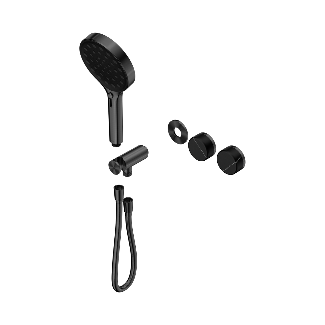 Nero Serenity Progressive Shower System Marquina Black Handle & Serenity Hand Shower Trim Kit Only Gun Metal