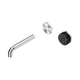 Nero Serenity Progressive Wall Basin Mixer 160Mm Spout Brushed Nickel Marquina Black Handle Trim Kit Only