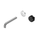 Nero Serenity Progressive Wall Basin Mixer 160Mm Spout Chrome With Marquina Black Handle Trim Kit Only