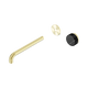 Nero Serenity Progressive Wall Basin Mixer 220Mm Spout With Marquina Black Handle Trim Kit Only Brushed Gold