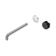 Nero Serenity Progressive Wall Basin Mixer 220Mm Spout With Marquina Black Handle Trim Kit Only Chrome