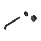 Nero Serenity Progressive Wall Basin Mixer 220Mm Spout Matte Black With Marquina Black Handle Trim Kit Only