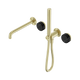 Nero Serenity Progressive Shower System With Spout With Marquina Black Handle & Slim Shower Brushed Gold