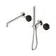 Nero Serenity Progressive Brushed Nickel w/ Marquina Black Shower System With Spout & Slim Shower