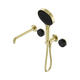 Nero Serenity Progressive Shower System With Spout Brushed Gold Marquina Black Handle & Serenity Hand Shower