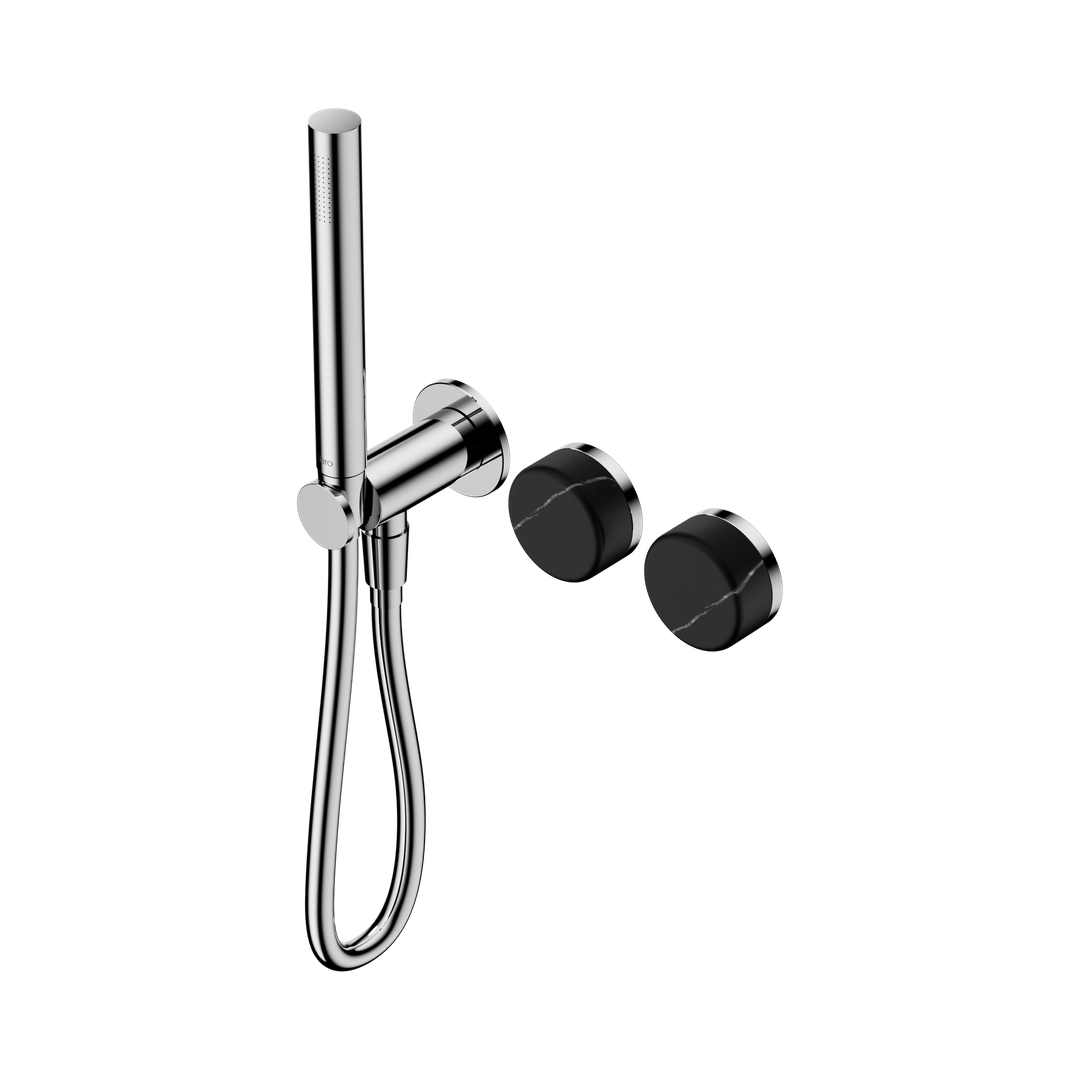 Nero Serenity Progressive Shower System With Marquina Black Handle & Slim Shower Chrome
