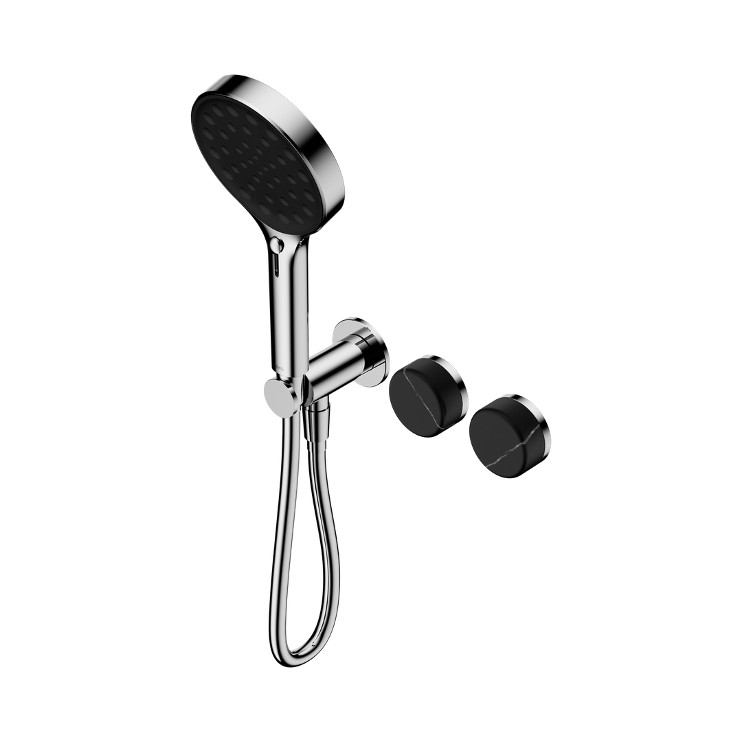 Nero Serenity Progressive Shower System With Marquina Black Handle & Serenity Hand Shower Chrome