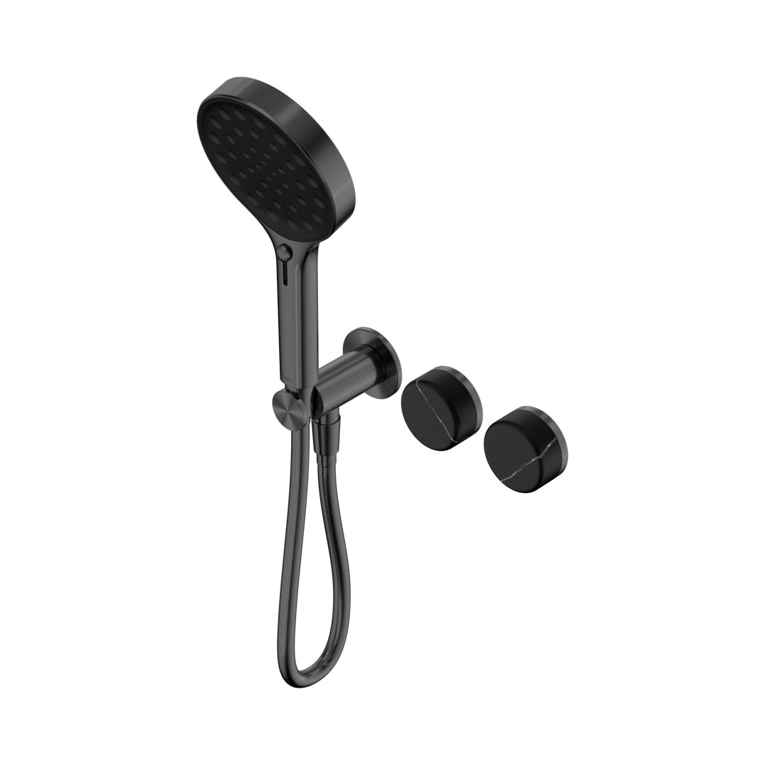 Nero Serenity Progressive Shower System With Marquina Black Handle & Serenity Hand Shower Gun Metal