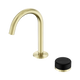 Nero Serenity Progressive Basin Mixer Arc Spout Brushed Gold With Marquina Black Handle