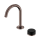 Nero Serenity Progressive Basin Mixer Arc Spout Brushed Bronze With Marquina Black Handle