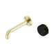 Nero Serenity Progressive Wall Basin Mixer 160Mm Spout Brushed Gold With Marquina Black Handle