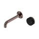 Nero Serenity Progressive Wall Basin Mixer 160Mm Spout Brushed Bronze With Marquina Black Handle