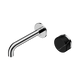 Nero Serenity Progressive Wall Basin Mixer 160Mm Spout Chrome With Marquina Black Handle