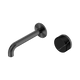 Nero Serenity Progressive Wall Basin Mixer 160Mm Spout Gun Metal With Marquina Black Handle