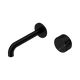 Nero Serenity Progressive Wall Basin Mixer 160Mm Spout Matte Black With Marquina Black Handle
