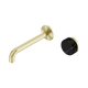 Nero Serenity Progressive Wall Basin Mixer 185Mm Spout Brushed Gold With Marquina Black Handle