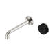 Nero Serenity Progressive Wall Basin Mixer 185Mm Spout Brushed Nickel With Marquina Black Handle