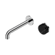 Nero Serenity Progressive Wall Basin Mixer 185Mm Spout Chrome With Marquina Black Handle