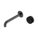 Nero Serenity Progressive Wall Basin Mixer 185Mm Spout Gun Metal With Marquina Black Handle