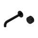 Nero Serenity Progressive Wall Basin Mixer 185Mm Spout With Marquina Black Handle Matte Black