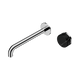 Nero Serenity Progressive Wall Basin Mixer 220Mm Spout Chrome With Marquina Black Handle