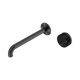 Nero Serenity Progressive Wall Basin Mixer 220Mm Spout Gun Metal With Marquina Black Handle