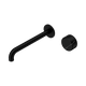 Nero Serenity Progressive Wall Basin Mixer 220Mm Spout Matte Black With Marquina Black Handle