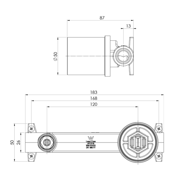 Phoenix Switchmix Wall Basin/Bath Mixer Set Rough In Kit 25028161