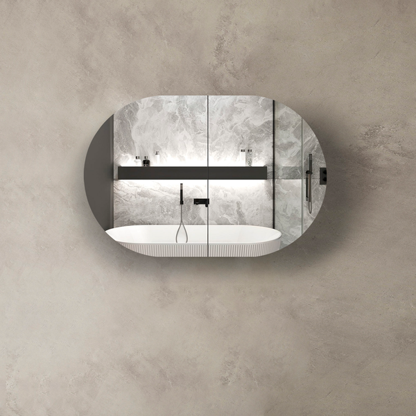 Otti Bondi 900X600 Shaving Cabinet Black Oak