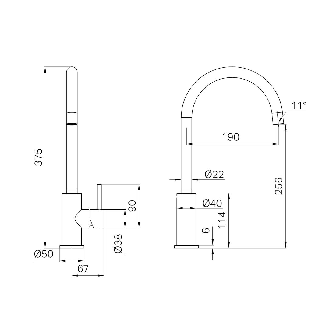 Nero Dolce Ii Sink Mixer Gun Metal