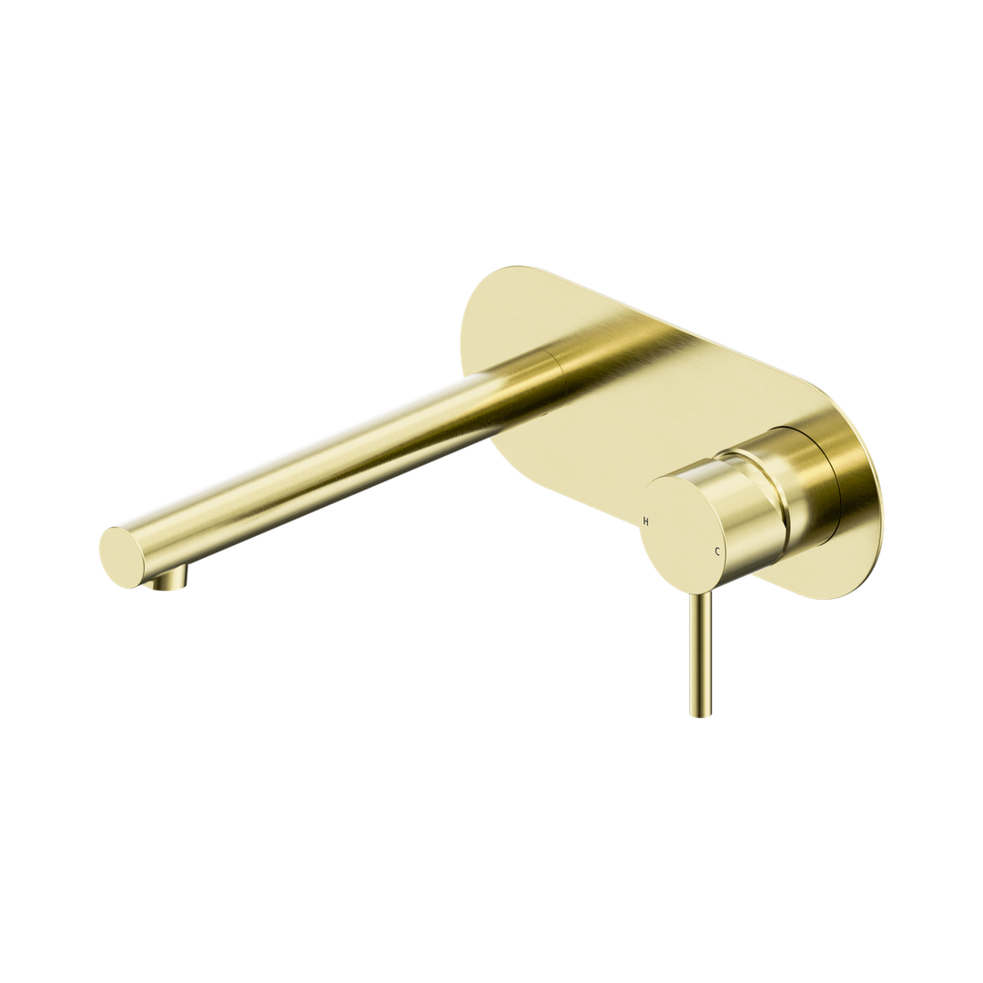 Nero Dolce Ii Wall Basin/Bath Mixer Brushed Gold