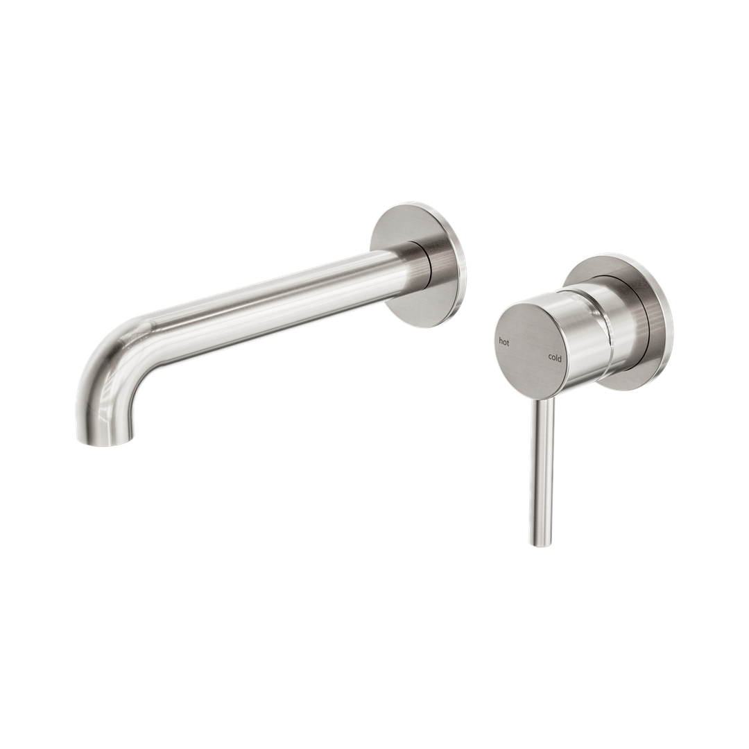 Harmony Senza Plus Wall Basin/Bath Mixer Without Backplate 185Mm Spout Brushed Nickel