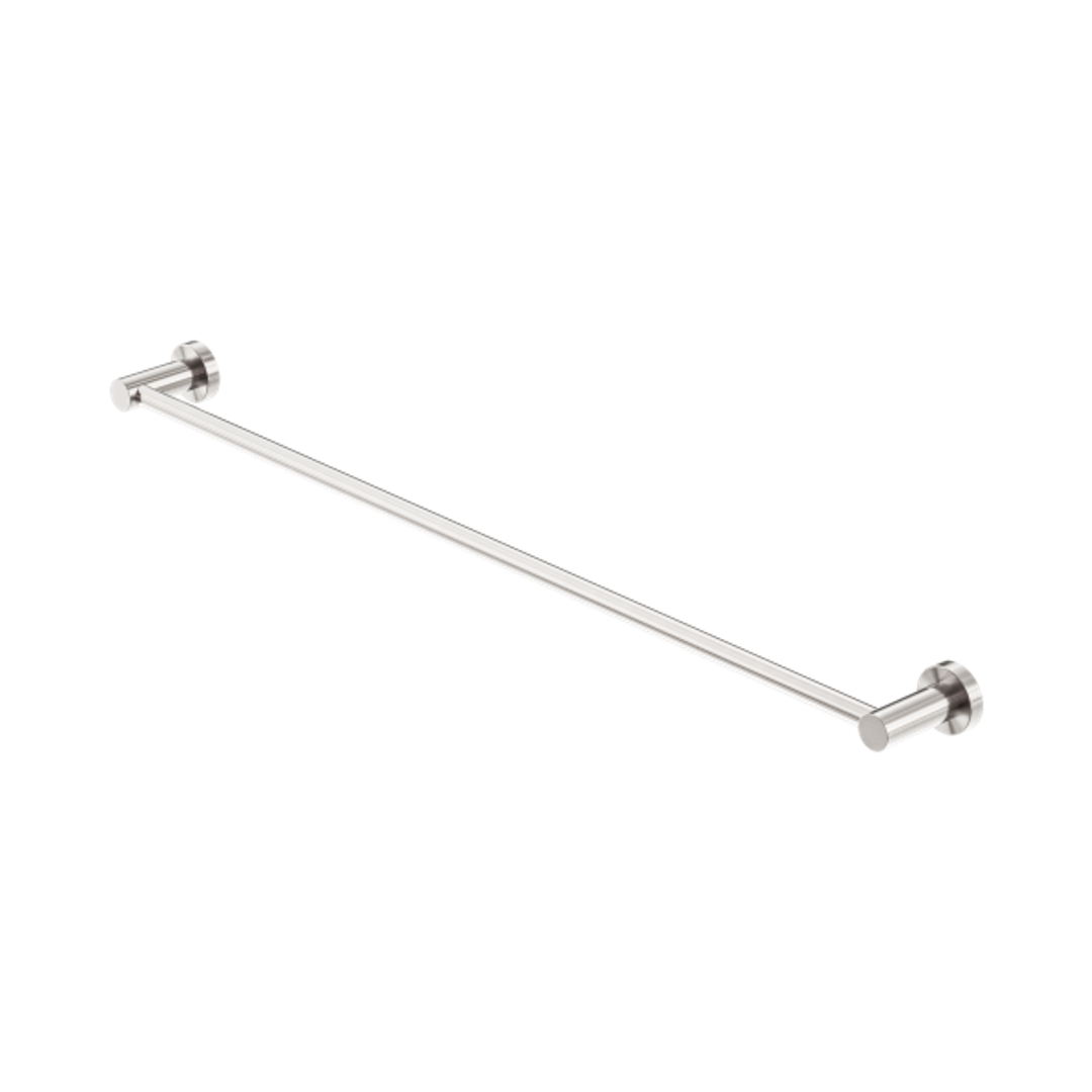 Harmony Senza Plus Single Towel Rail 800Mm Brushed Nickel